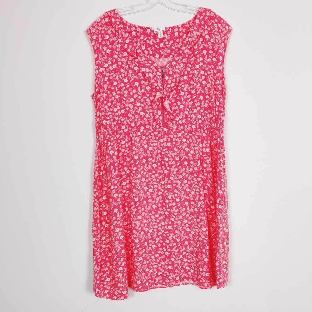 Thyme Women's Sleeveless Floral Print Dress - Size XL Cottagecore Bohemian